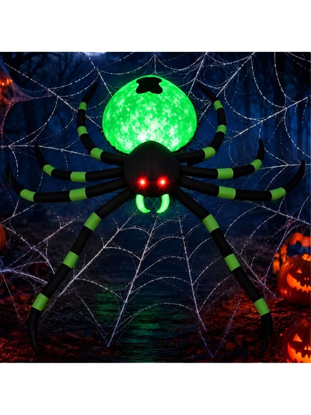 8FT Halloween Inflatable Spider Outdoor Yard Decor with LED